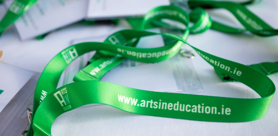 2019 National Arts in Education Portal Day. - image of lanyards with the website address