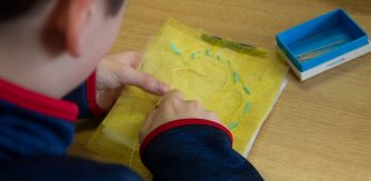 Creating lace pieces - ‘Finding the Common Thread’ International Teacher Artist Partnership Project - St Kilian’s National School, Mullagh, Co Cavan