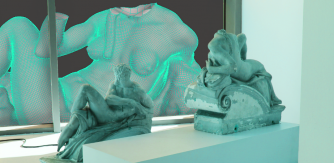 Sculptures and video from the installation Detrimentum