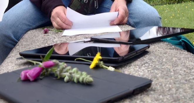 Image of students identifying plants in Carrick-on-shannon