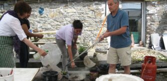 Raku firing during a summer school pottery course at Kinsale Pottery and Arts Centre