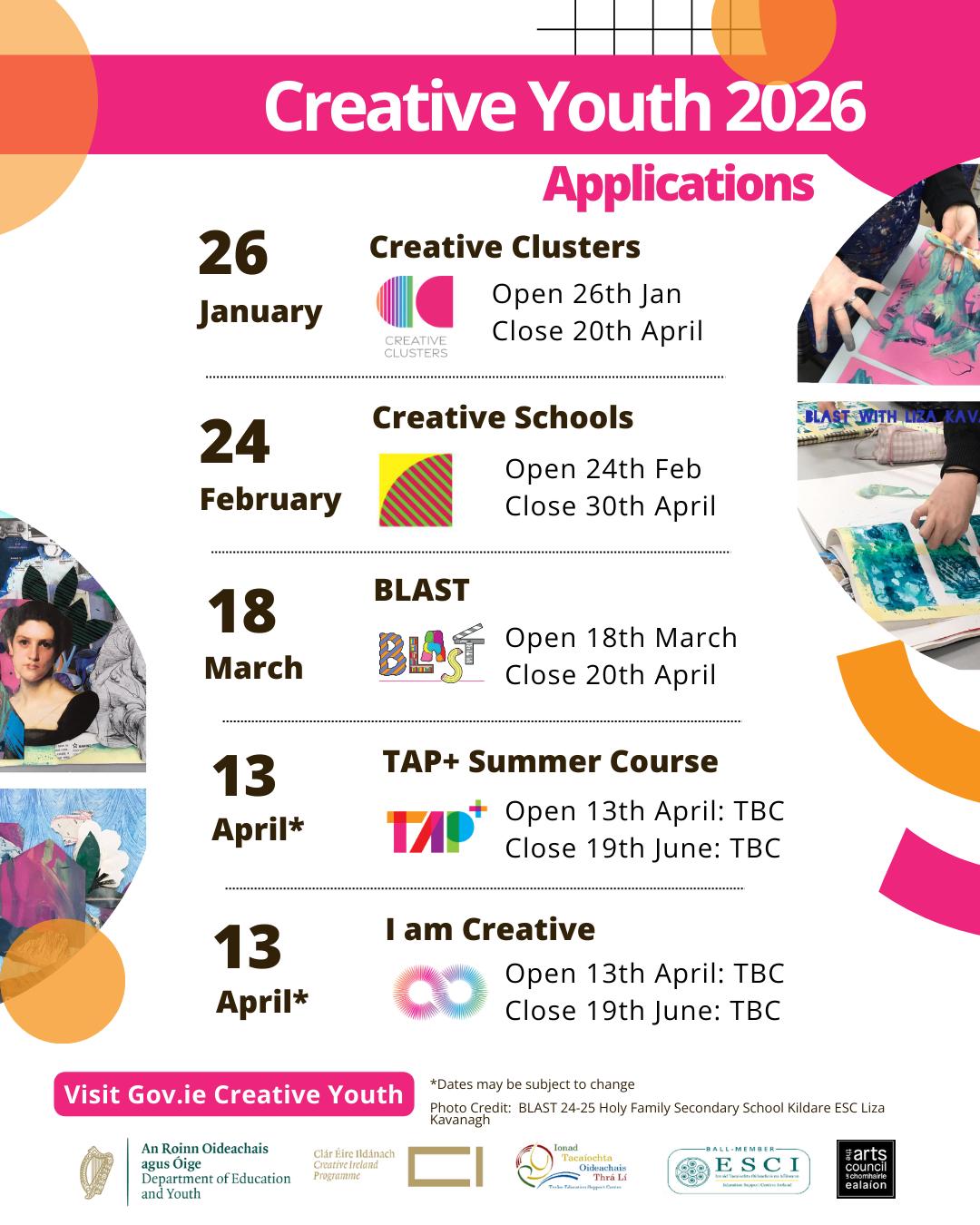 Creative Youth Arts Initiatives Application Open Dates 2026