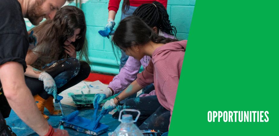 Students and creative associate collobarating on a Creative February project at St. Bernadette’s national school. Photo: Brian Cregan