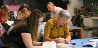 People during a visual art CPD workshop at the Ark
