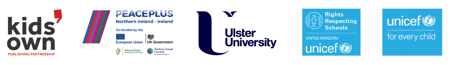 Logos for Kids' Own, Peaceplus, Ulster University, Unicef