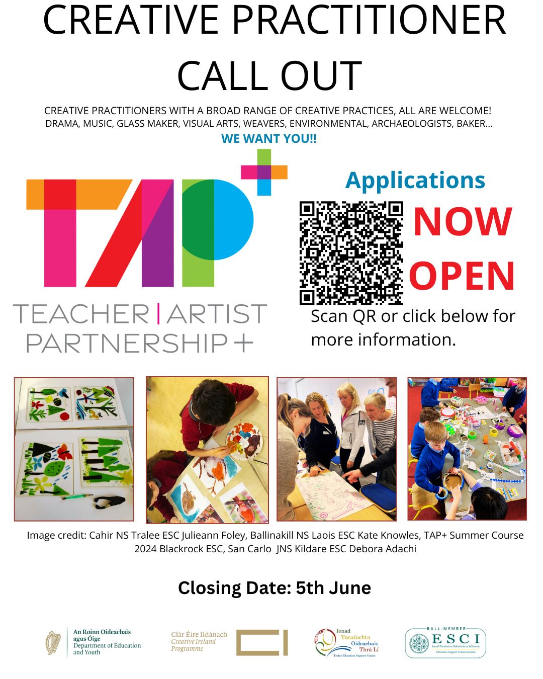 TAP+ 2026 Creative Practitioner Call Out Poster