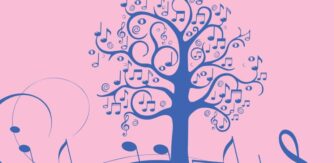 Illustration of a musical tree on a pink background. Music Training for teachers at National Concert Hall summer 2026