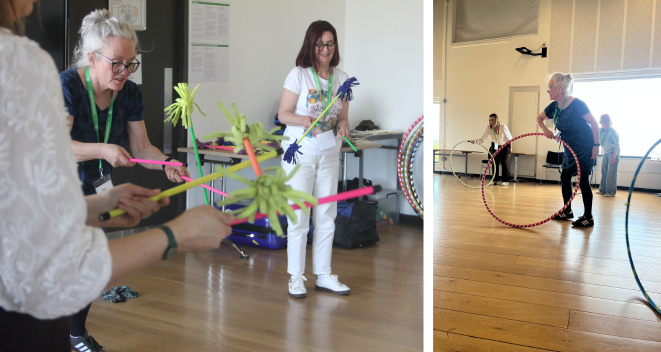Circus skills workshop with Maria Corcoran at 2026 Portal Spring Regional Day 2026