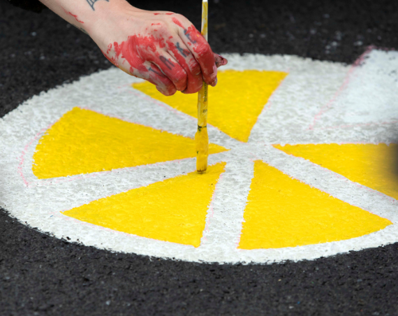 Open Road project install on Oliver Plunkett Street, Cork City. Photo credit: Clare Keogh