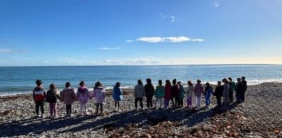 Waves and Wonder. Children of Navan Educate Together N.S. on the beach