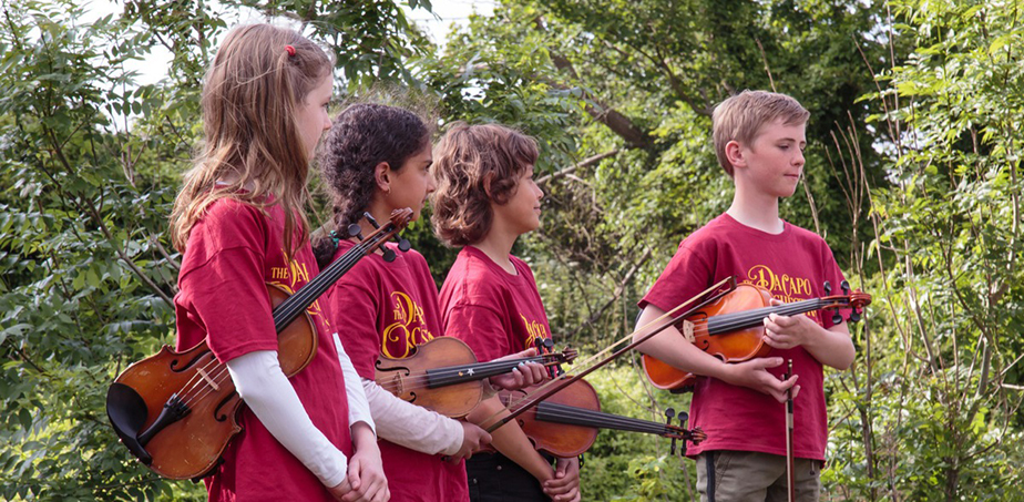 Young musicians at launch of Gort River Sound Walk. Credit: Nadin Reichel