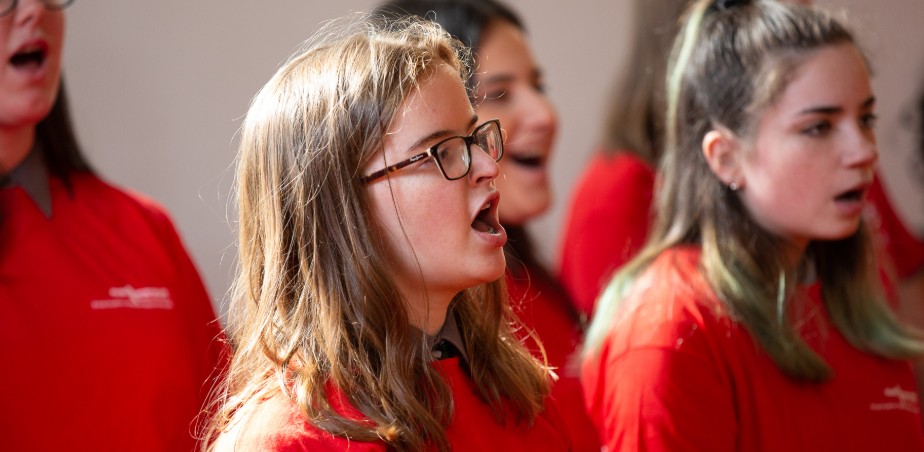 Young Ambassadors from Music Generation South Dublin perform as part of a national forum, image: Barbara Flynn