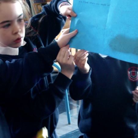 Children participating in a Doctor Darkness workshop