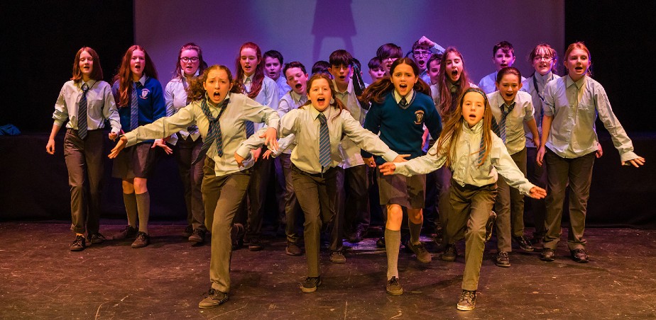 Image: Students from Coláiste Ailigh performing during Creative Schools Celebration Week 2019 at Balor Arts Centre, Donegal. (Photo copyright: Liam Kidney).