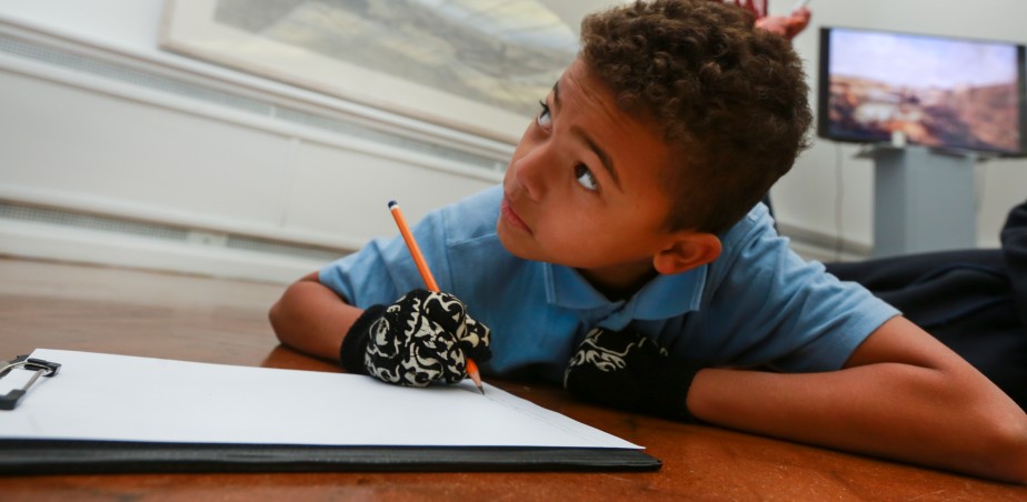 Image: Pupils at a workshop at Limerick City Gallery of Art, (c)Deidre A Power 2020